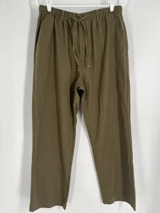 Pantalone uomo GOOFANDY nuovo con etichetta casual house pull on taglia L verde misto viscosa/lino - Foto 1 di 11