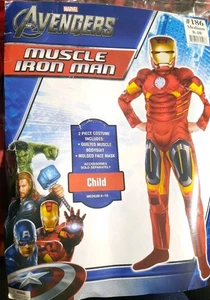 Marvel Avengers Muscle Iron Man mit Maske Größe Medium 8-10 - Bild 1 von 12