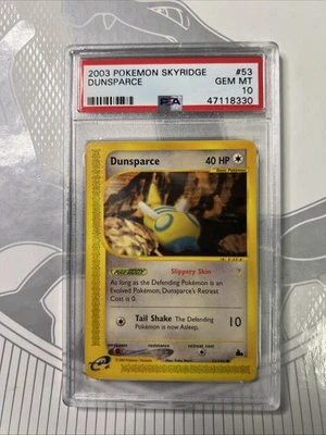 2003 Pokemon Skyridge Dunsparce 53/144 PSA 10 Gem Mint - Image 1 of 2