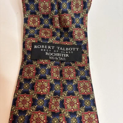 Corbata de cuello Robert Talbott para hombre mejor de su clase Rochester grande alta flor cuadrada 66’ Foto 1 de 4