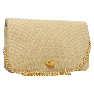 Auténtico bolso de hombro BALLY cadena cuero beige dorado 128441 Foto 1 de 4