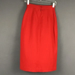 Falda lápiz roja Evan-Picone Petites talla 4 bolsillos midi cremallera abertura trasera - Imagen 1 de 11