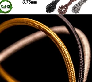 Stoff geflochtene Kabel Beleuchtung Flexkabel 3 Kern Rund Italienisch Vintage Industrie - Bild 1 von 18