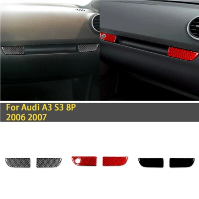 Guantera interior de fibra de carbono botones panel embellecedor para Audi A3 S3 2006 2007  Foto 1 de 4