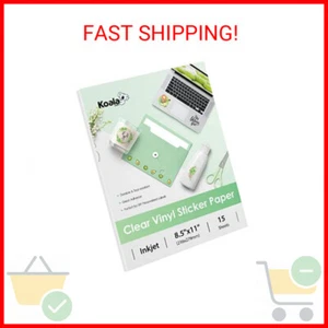 Koala 95% Clear Sticker Paper for Inkjet Printer - Waterproof Clear Printable Vi - Picture 1 of 2