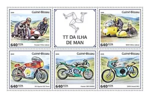 Foglio francobollo ISOLA DI MAN Tourist Trophy TT Motociclo #1 2018 G-Bissau - Foto 1 di 1