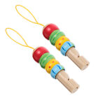  2 Pcs Whistle Solid Wood Child Baby Toy Kids Party Whistles