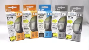 VIRIBRIGHT 25W, 40W, 60W LED Replacement Warm, Cool, Daylight A19 E26 Light Bulb - Picture 1 of 30