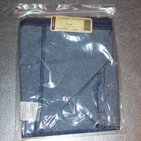 Longaberger Denim Blue Jeans CAKE Basket Liner with Metal Buttons ~ Ships FREE! Cover