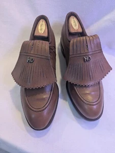 Stylish Vintage Haig Dunn Brown Leather Golf Shoes Pro-Line 10 1/2 M. - Picture 1 of 8