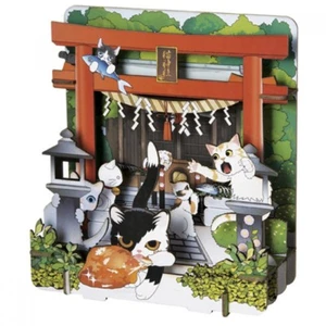 3D puzzle Paper Craft - Shadowbox Cat (Torii Gate) - Made In Japan - Picture 1 of 8