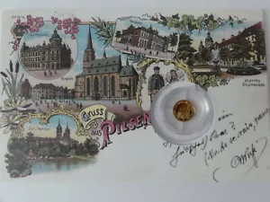 TSCHECHIEN 2020 GOLD COIN PP - HISTORISCHE ANSICHTSKARTEN - PILSEN - Bild 1 von 7