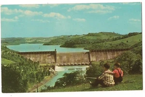 2 Young Boys TYGART DAM LAKE STATE PARK at GRAFTON West Virginia Postcard  - Picture 1 of 2