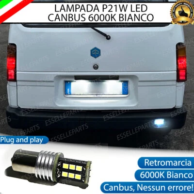 LAMPADA RETROMARCIA SINGOLA PIAGGIO PORTER MK3 P21W BA15S 15 LED CANBUS 6000K - Immagine 1 di 4