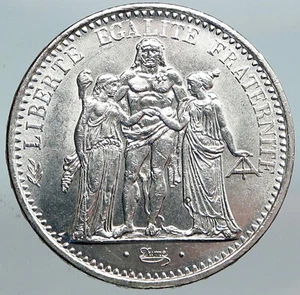 1967 FRANCE Large HERCULES Motto VINTAGE Old Silver 10 FRANCS French Coin i90273 - Picture 1 of 3