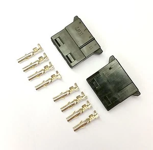 PK OF 2 - FEMALE 4 PIN MOLEX PC PSU POWER SUPPLY CONNECTOR - BLACK INC PINS - Picture 1 of 7