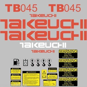 Takeuchi TB045 Decals TB045 Stickers Takeuchi repro Decal Set stickers kit - Picture 1 of 1