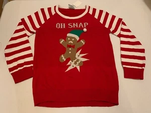 "OH SNAP" Gingerbread Christmas UGLY SWEATER Youth X Large Plus - Picture 1 of 1