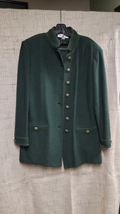 St John Knit 2 Piece Womens Skirt Suit Size 12 Dark Green - Picture 1 of 10