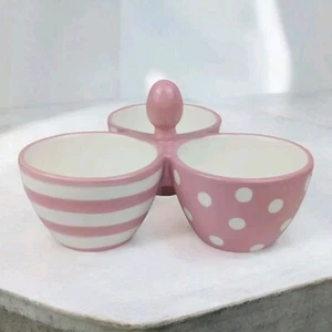 Pampered Chef Trio Bowl #2069 Whip Breast Cancer Candy Nut Dish pink white - Picture 1 of 11