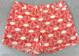 Old Navy Girls Size 14 Chino Shorts Coral & White Flowers Cotton Pockets Pre-Own - Picture 1 of 13