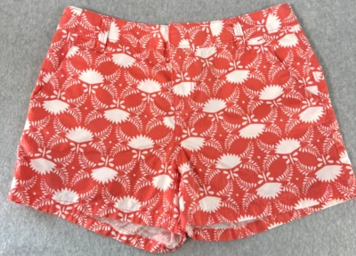 Pantalones Cortos Chinos Antiguos Azul Marino Niñas Talla 14 Coral y Blanco Flores Algodón Bolsillos Usados Foto 1 de 4