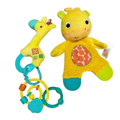 Bright Starts Bebé Juguete Jirafa Lote Mordedor Arruga Lovey Sensorial Chupete Peluche Foto 1 de 4