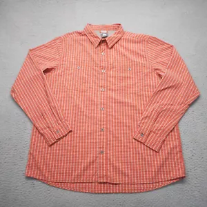 Nike ACG Shirt Mens XL Brick Red Vented Long Sleeve Trail Hiking Metal Buttons - Picture 1 of 13