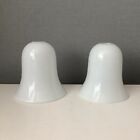 Pair Of White Glass christopher wray ? Bell Shaped Light Shades 15cm High