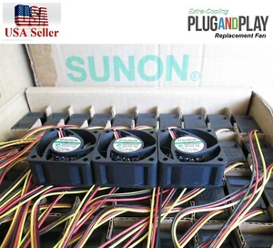 Set of 3x new Quiet Version fans Cisco Linksys SRW2048 Sunon MagLev 18dBA Noise - Picture 1 of 7