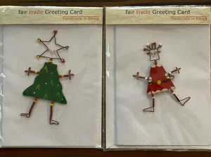 LOTE de tarjetas de felicitación Global Craft árbol de Navidad bailarina y baile de Santa Pin - Imagen 1 de 4