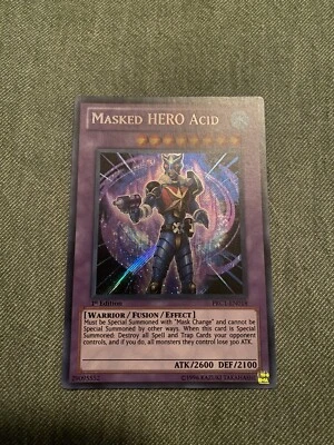 Masked Hero Acid Secret Rare PRC1-EN018 1st Edition MP YUGIOH! - Image 1 of 3