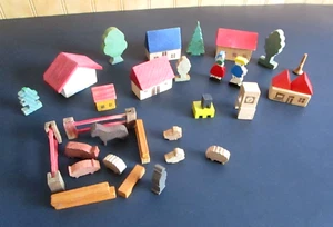 60er Jahre Juri Holzblock Szenen Dorf, West Germany 37 tlg. - Bild 1 von 10