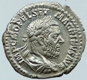 MACRINUS 217AD Rome Denarius Genuine Authentic Ancient Silver Roman Coin i118100 - Picture 1 of 2