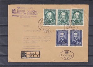 Schöner Reco Doppel Ersttagsbrief von Wildon in die Niederlande 4.8.54 - Picture 1 of 2