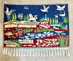 Vintage Hand Woven Traditional Kashmiri Animal Folk Art Kilim Rug 86 x 69 cm - Picture 1 of 8