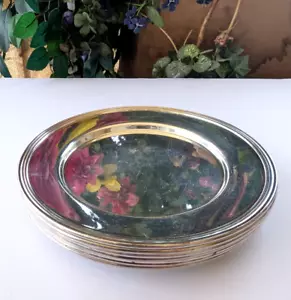 N.S. "Juego de 7 platos de pan Co. Newburyport antiguos americanos de plata sobre cobre de 6""" - Imagen 1 de 10