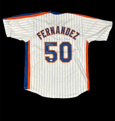 Camiseta personalizada firmada por Sid Fernández de los Mets de Nueva York con certificado JSA Foto 1 de 3