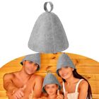 Practical Sauna Hat Wool Cap Soft Solid Spa Bath Felt Grey Porosity Protection