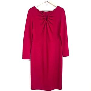 Escada Day Etuikleid Gr. 40 US 10 rot V-Ausschnitt Strick Old Money Preppy Americana - Bild 1 von 7