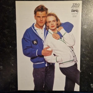 Vintage Knitting Patterns - Wendy #3264 - His & Her Jacket - Shawl Collar - VGC - Picture 1 of 3