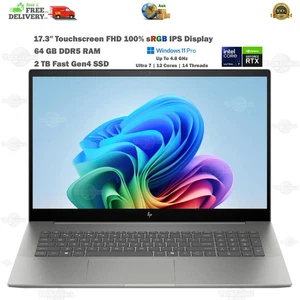 HP ENVY 17.3″ Inch Touchscreen Laptop RTX 3050 64GB DDR5 2TB SSD Ultra 7 155U - Picture 1 of 18