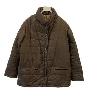Chaqueta acolchada Burberrys’ marrón forro a cuadros Nova botón abrigo delantero talla XL #129 - Imagen 1 de 10
