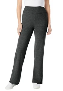 Woman Within Plus Size Tall Stretch Cotton Wide Leg Pant - Picture 1 of 16