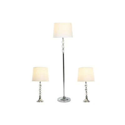 Lampada da Terra Home ESPRIT Bianco Argentato 50 W 220 V 35 x 35 x 150 cm [3  - Immagine 1 di 4