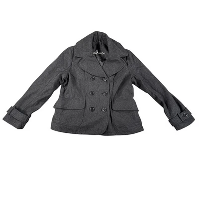 Guess Jacket Womens XL Double Breasted Pea Coat Wool Blend Button Pockets Y2K - Image 1 of 4