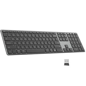 AUSDOM 2.4G Wireless Bluetooth Keyboard Full Size Quiet Slim Multi-Device Rec... - Picture 1 of 7