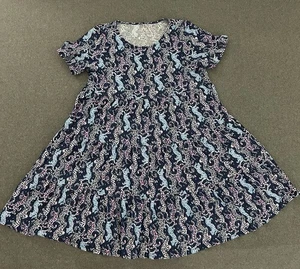 Lilly Pulitzer Girls Mini Jodee Tiered Swing Dress XL 12 14 Blue On Cat Walk - Picture 1 of 13
