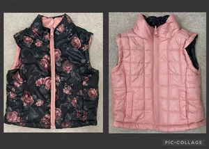 Chaleco acolchado reversible Urban Republic Girls Collection 18M (negro floral/rosa) - Imagen 1 de 7