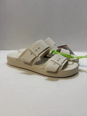 Crocs Brooklyn Buckle Low Low Sandal Women Size 10 Cream Literide NEW 211215-0LH - Image 1 of 4